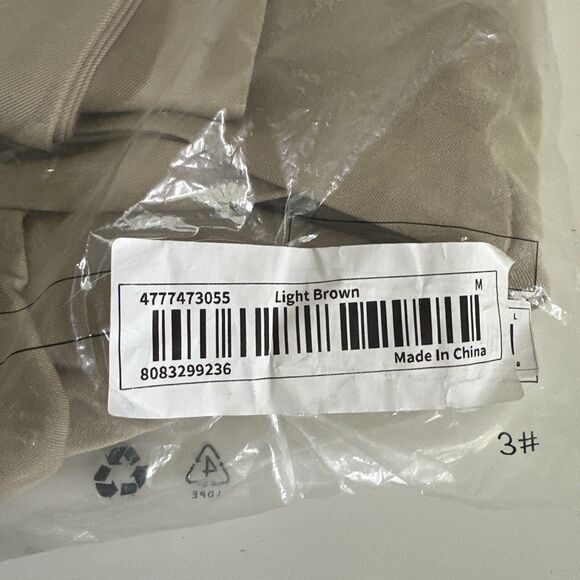 Women's Button Decor Belt Rolled Hem Dress Shorts Light Brown - M (6) - Picture 5 of 5